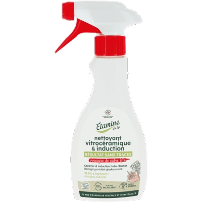 Etamine du Lys Nettoyant Vitrocéramique Induction au vinaigre bio 250ml produit de nettoyage des vitres Les Copines Bio
