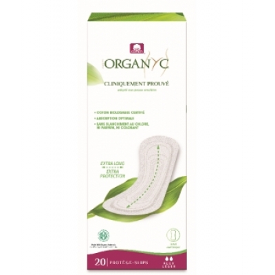 Organyc Protège Slips Maxi extra long  20 unités produit d'hygiène féminine Les Copines Bio