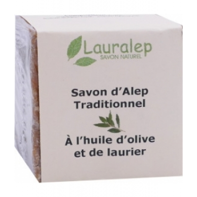 Lauralep Savon d'Alep Traditionnel 180g produit d'hygiène pour la douche et le bain Les Copines Bio