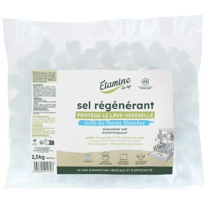 Etamine du Lys Sel régénérant lave vaisselle  2,5kg produit de nettoyage pour la vaisselle Les Copines Bio