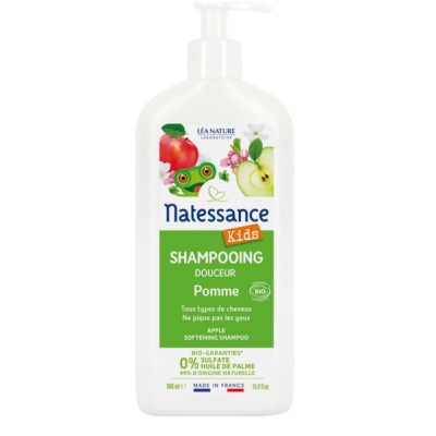 Natessance Shampoing douche Kids Pomme ne pique pas les yeux  500ml produit d'hygiène pour enfant Les Copines Bio