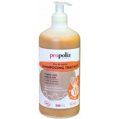 Propolia Shampoing Traitant Bio Propolis Miel Argile et Cade 500ml produit de soin capillaire Les Copines Bio