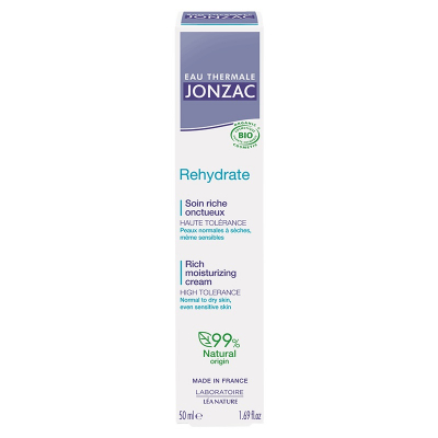 Eau Thermale Jonzac Soin riche réhydratant peaux déshydratées et sensibles  50ml produit de soin pour le visage Les Copines Bio