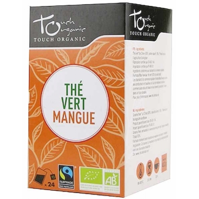 Touch Organic Thé vert BIO à la mangue 24 sachets produit d'alimentation thé bio tisane Les copines bio
