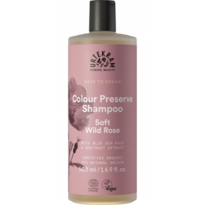 Urtekram Shampoing cheveux colorés à la Rose Sauvage Soft Wild Rose 500ml  produit de soin capillaire Les Copines Bio