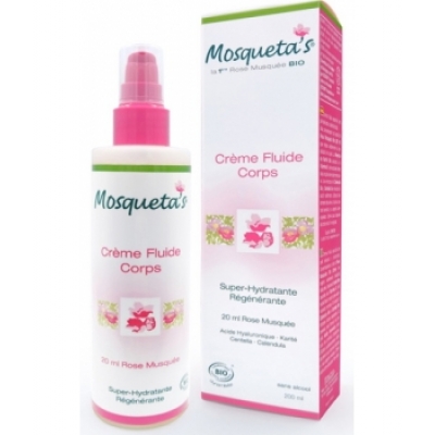 Mosqueta's Crème fluide pour le corps Flacon 200ml  produit de soin et fermeté du corps Les Copines Bio