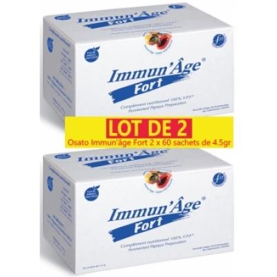 Osato Lot de 2 Immun'âge Fort 2 x 60 sachets de 4.5gr Complément alimentaire Les Copines Bio