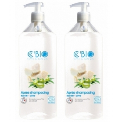 C'bio Lot de 2 Après Shampooing Olive et Karité 2 x 500ml  produit de soin capillaire Les Copines Bio