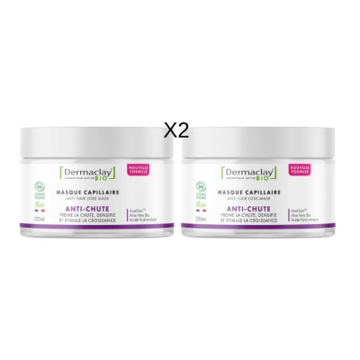 Dermaclay  Lot de 2 Masque capillaire anti chute 2 x 250ml produit de soin capillaire Les Copines Bio