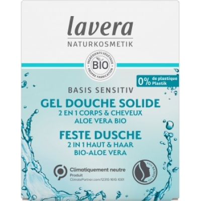 Lavera Gel douche solide 2 en 1 Basis Sensitiv 50ml produit d'hygiène pour le corps Les Copines Bio