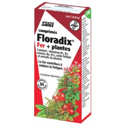 Salus Floradix Fer + Plantes 84 comprimés Complément alimentaire fer acide folique Les copines bio