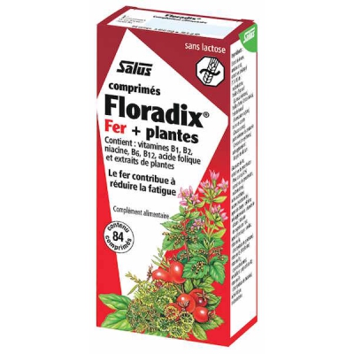 Salus Floradix Fer + Plantes 84 comprimés Complément alimentaire fer acide folique Les copines bio