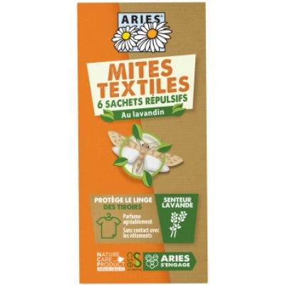 Aries Mites Textiles sachets de protection des tiroirs 6 unités produit Anti-Mites Les Copines Bio