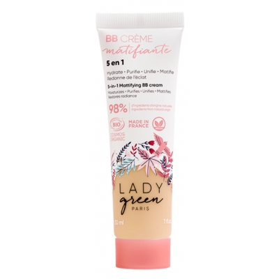 Lady Green BB Crème Perfectrice 5 en 1 Teint claire 30ml 30ml produit de maquillage minéral pour le Teint Les Copines Bio