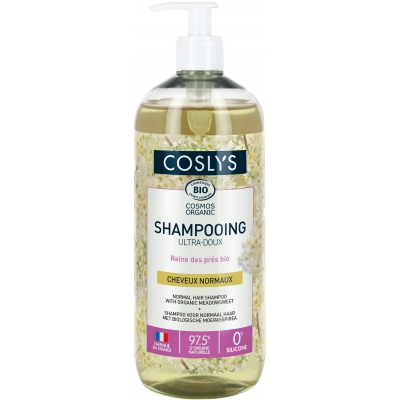 Shampooing ultra doux cheveux normaux à la reine des prés bio Coslys Les copines bio