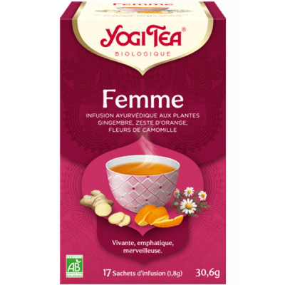 Yogi Tea Infusion La Femme 17 infusettes produit alimentaire pour Petit-déjeuner Les Copines Bio