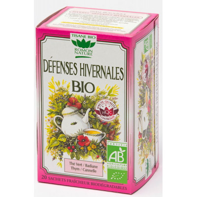 Romon Nature Tisane Défenses hivernales bio 20 sachets 32gr cannelle thym citron Les copines bio