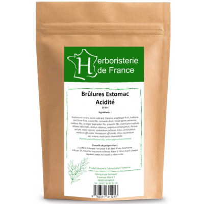 Herboristerie de France Tisane Brûlure d'estomac Acidité 30gr équilibre acido basique Les copines bio