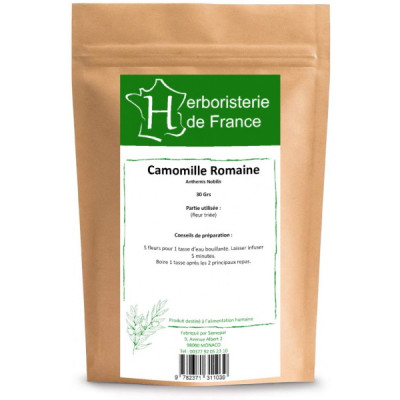 Herboristerie de France Tisane Camomille Romaine capitule floral trié entier 30gr douceur et plénitude Les copines bio