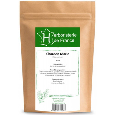 Herboristerie de France Tisane Chardon marie 30 gr digestion transit foie protection Les copines bio