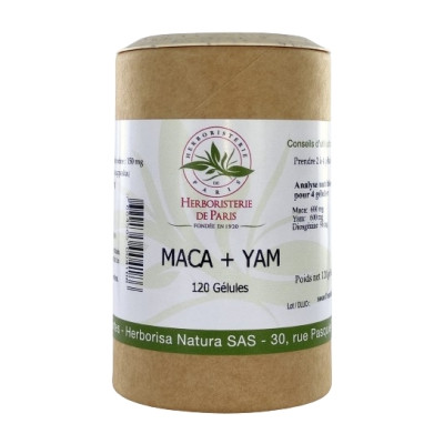 Herboristerie de Paris Maca yam Isoflavones de soja 200 gélules ménopause péri ménopause Les copines bio
