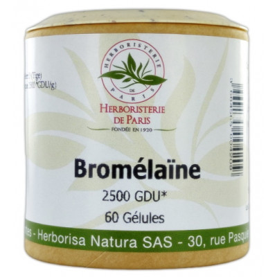 Herboristerie de paris Bromelaine 2500 GDU fort 320 mg 60 gélules bromélase digestion minceur Les copines bio