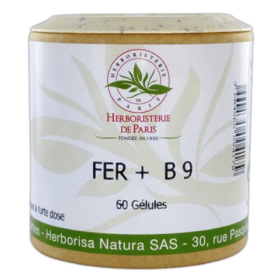 Herboristerie de paris Fer plus B9 60 gélules maternité allaitement fatigue Les copines bio