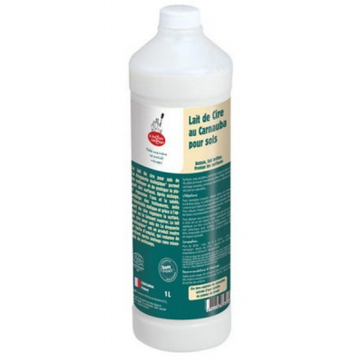 Droguerie écologique Lait de cire au Carnauba pour sols 1 litre surfaces planes et lisses Les copines bio