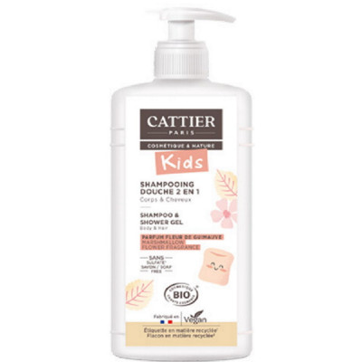 Shampoing douche 2 en 1 Kids parfum fleur de guimauve 500mlCattier Shampoing douche 2 en 1 Kids parfum fleur de guimauve 500ml c