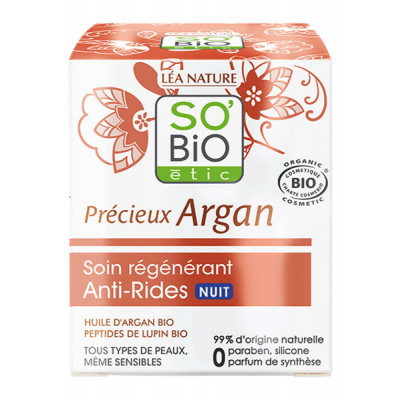 So Bio Etic Soin régénérant Anti Rides nuit Précieux Argan 50 ml les copines bio anti-âge antirides