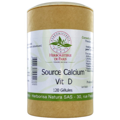 Herboristerie de paris Source Calcium Vitamine D 120 gélules calcium magnesium vitamine D les copines bio