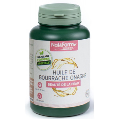 Nat et Form Huile de bourrache bio  Huile d'onagre bio 120 capsules GLA beauté de la peau Les copines bio