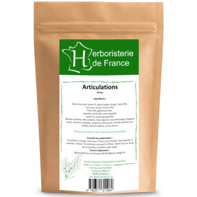 Herboristerie de France Tisane Articulations 30 gr aubier de tilleul cassis frêne les copines bio