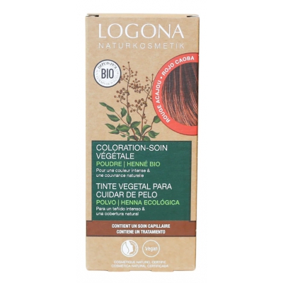 Logona Coloration soin végétale Rouge Acajou 100 gr Acajou foncé 050  Soin colorant végétal les copines bio