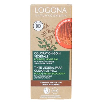Logona Coloration soin végétale Rouge Henné 100 gr henné naturel pur Les copines bio