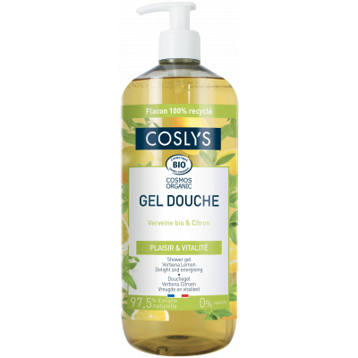 Coslys Gel douche Verveine citron 1 Litre litsée citronnée glycérine aloe vera es copines bio