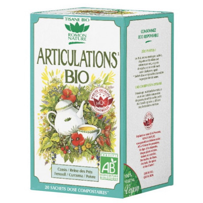 Romon Nature Tisane Articulations Bio 20 sachets infusion curcuma poivre Les copines bio