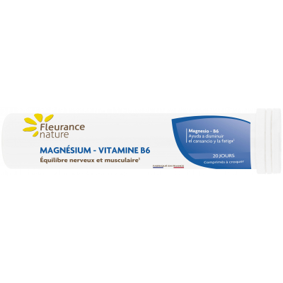 Fleurance nature Magnésium B6 à croquer 20 comprimés stress nervosité surmenage les copines bio