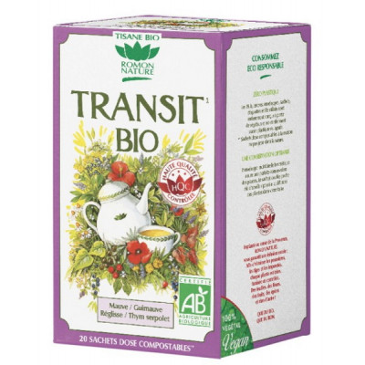 Romon Nature Tisane Transit bio 20 sachets réglisse mauve douceur et régularité Les copines bio