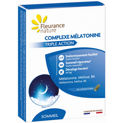 Fleurance nature Complexe mélatonine 30 comprimés mélisse vitamine B6 mélatonine complex les copines bio