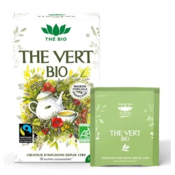 Romon Nature Tisane Thé vert bio 18 sachets thé vierge bio polyphénols non fermenté Les copines bio