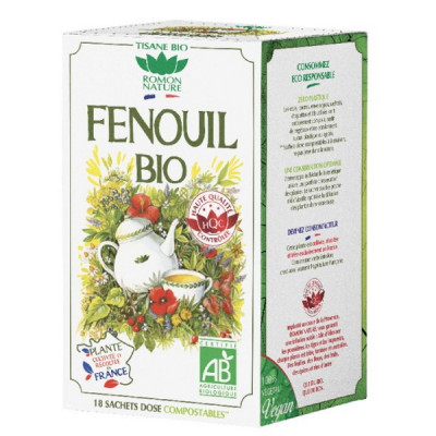 Romon Nature Tisane Fenouil bio 18 sachets digestion difficile drainage les copines bio