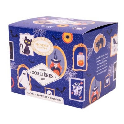 Provence d'Antan Tisane Bio Sortilège des sorcières 20 sachets Recharge carton infusion bio cacao citrouille copines bio