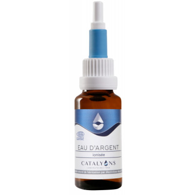 Catalyons Eau d'argent colloïdal 20 PPM 20ml gouttes cosmétique et oculaire Les copines bio