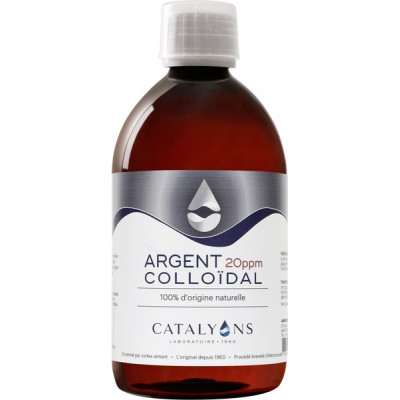 Catalyons ARGENT colloïdal 20 PPM 500 ml argent ionisé antiseptique les copines bio