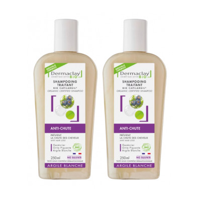 Dermaclay  Lot de 2 Shampoing traitant anti chute Bio Capilargil 2 x 250ml  produit de soin capillaire Les Copines Bio