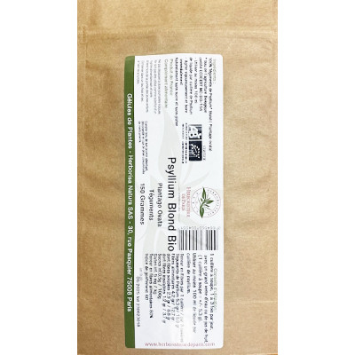Herboristerie de Paris Psyllium blond Ispaghul bio 150 gr plantago ovata transit intestinal Les copines bio