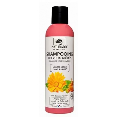 Naturado Shampoing Cheveux abîmés 200 ml illite rouge protéines de blé Les copines bio