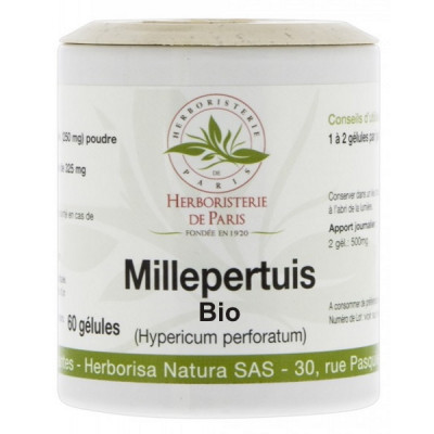 Herboristerie de paris Millepertuis bio 250mg 60 gélules hypericum perforatum dépression passagère Les copines bio