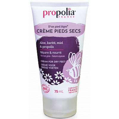 Propolia Crème Pieds Secs BIO Tube 75 ml karité coc cire d'abeille Les copines bio